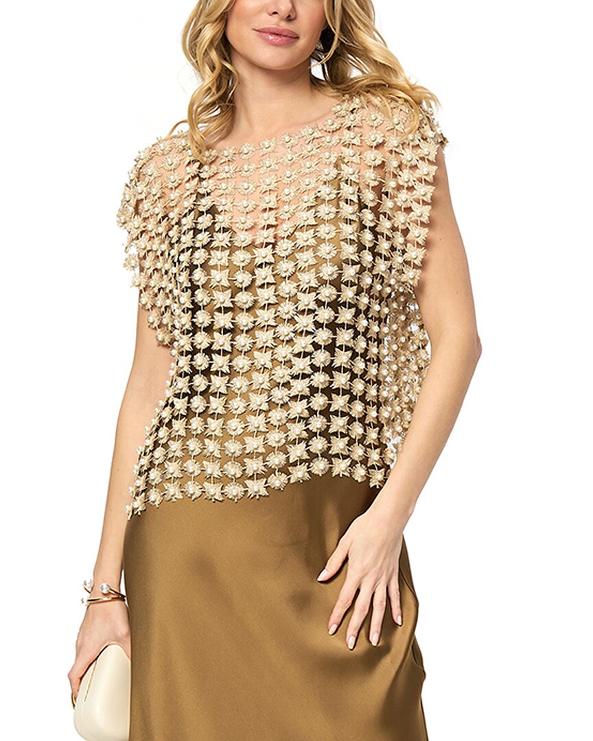 Saachi Pearl Accented Floral Shell In Brown