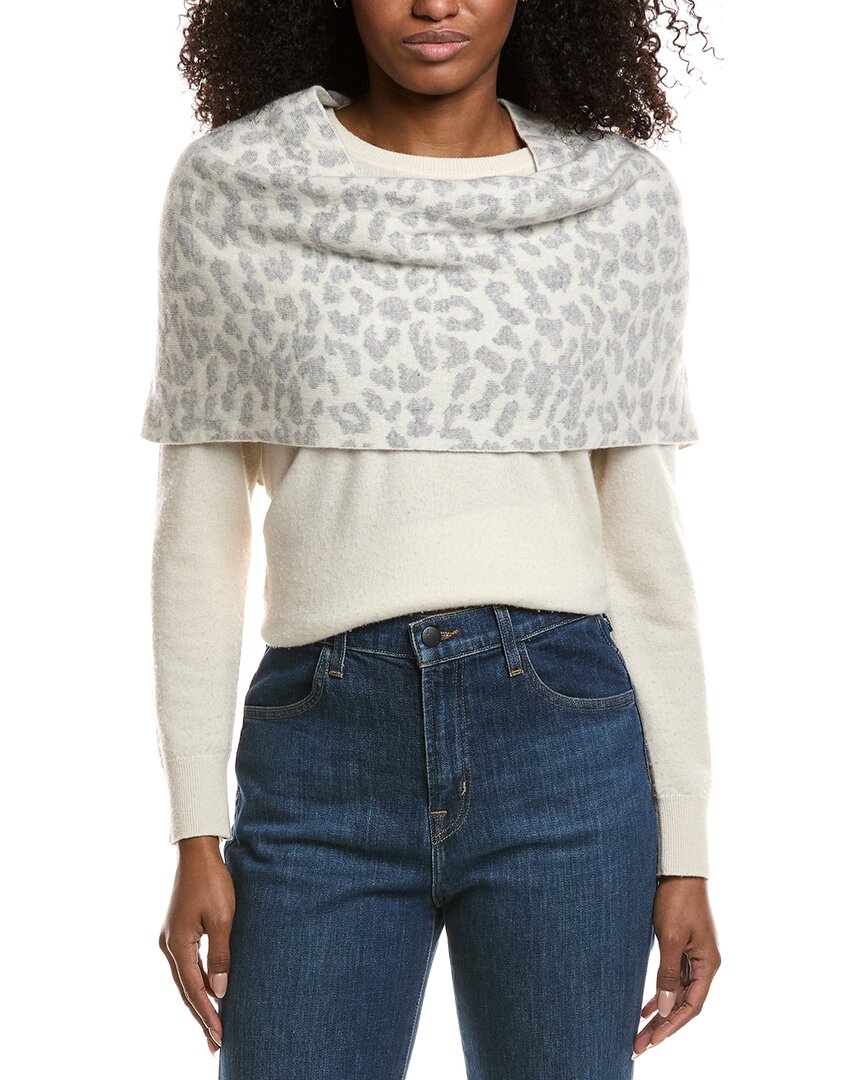 Portolano Cashmere Mini Poncho In White