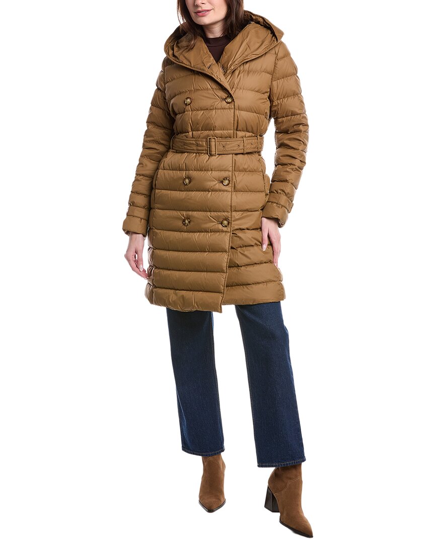 Burberry Down Puffer Jacket In Brown