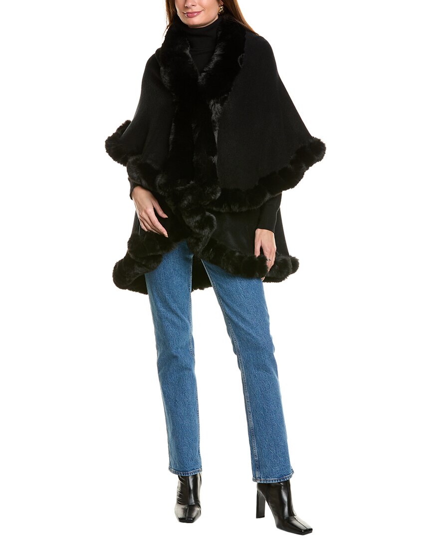 Saachi Layered Cape Kimono In Black