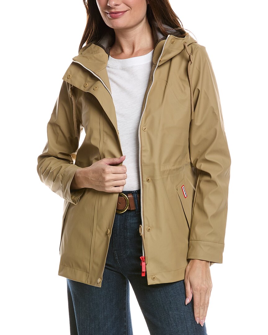 Hunter Abbey Rubberized Short Rain Jacket In Neutral