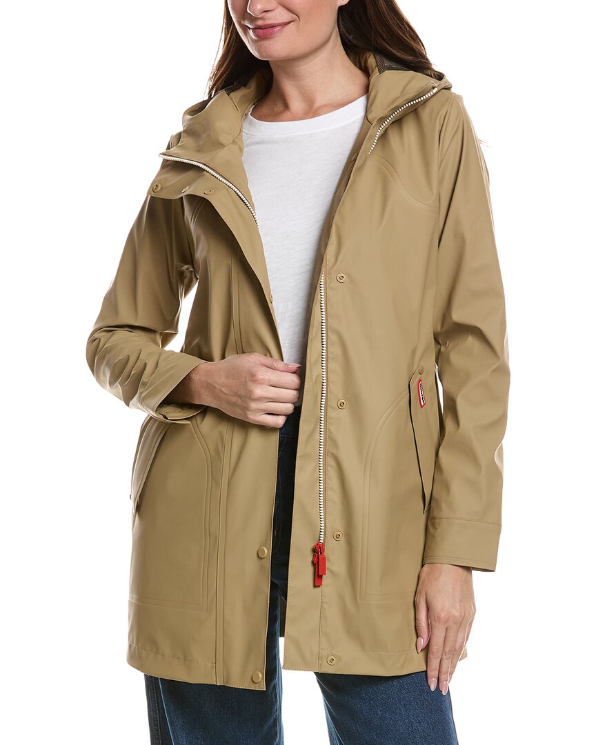 Hunter Acacia Rubberized Mid Length Rain Jacket In Nude