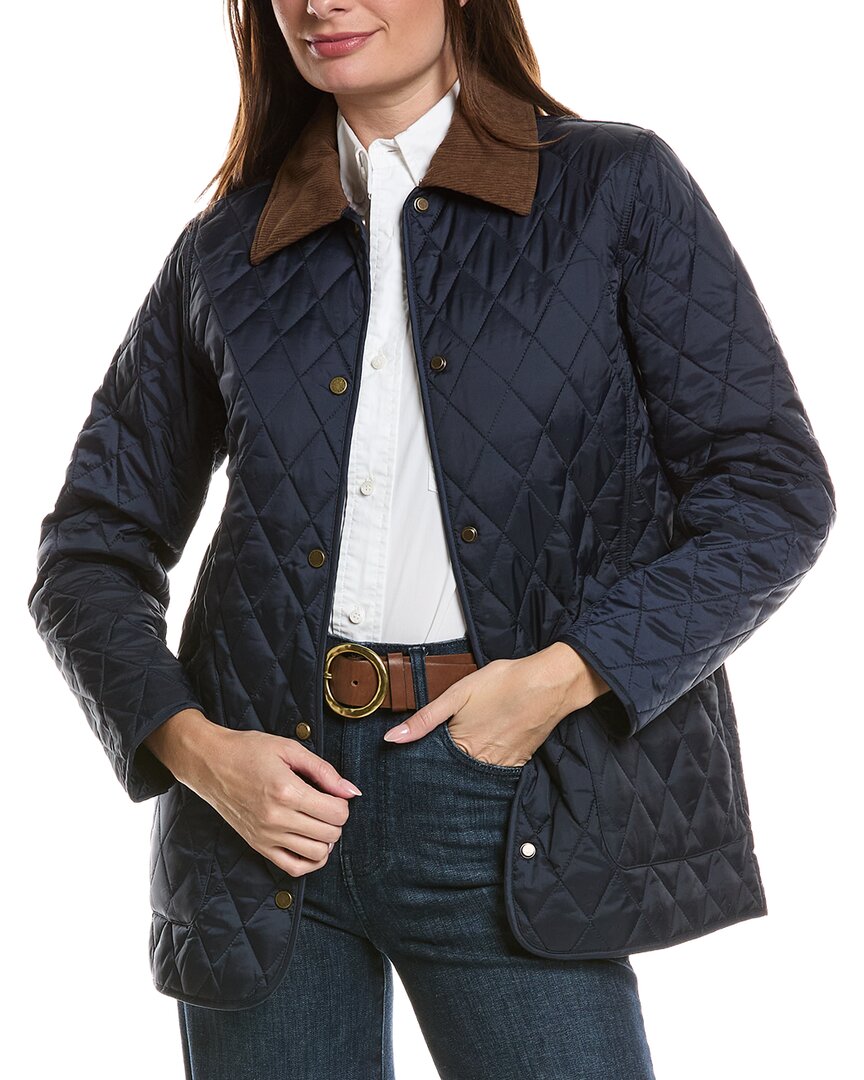 Hunter Rachel Diamond Quilted Barn Jacket In Blue