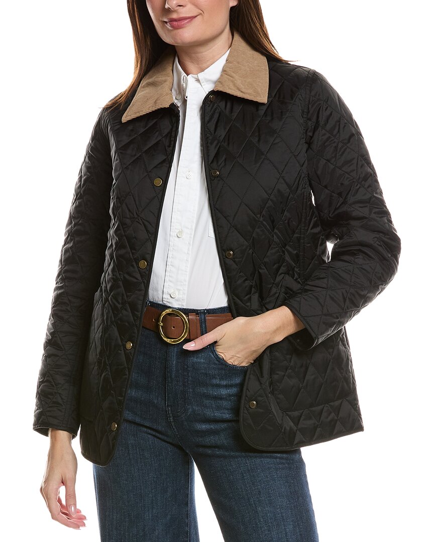 Hunter Rachel Diamond Quilted Barn Jacket In Black