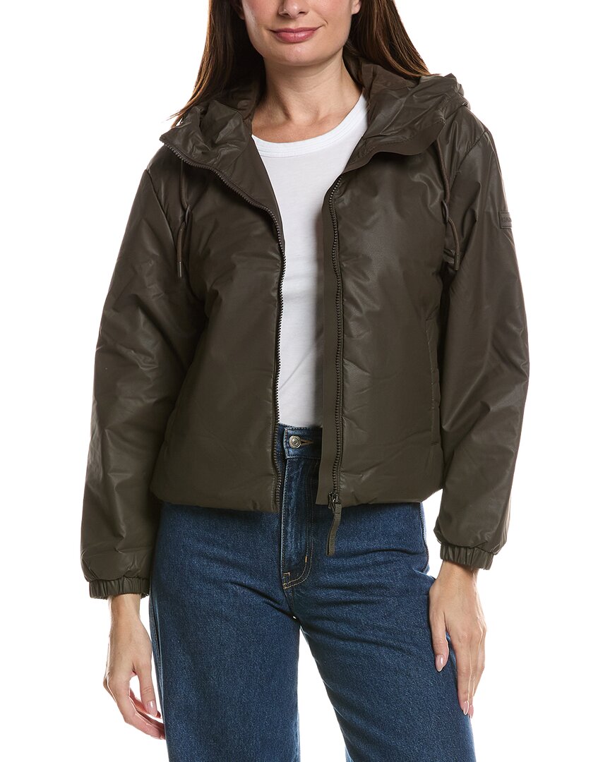 Hunter Leah Coated Cropped Rain Jacket In Brown
