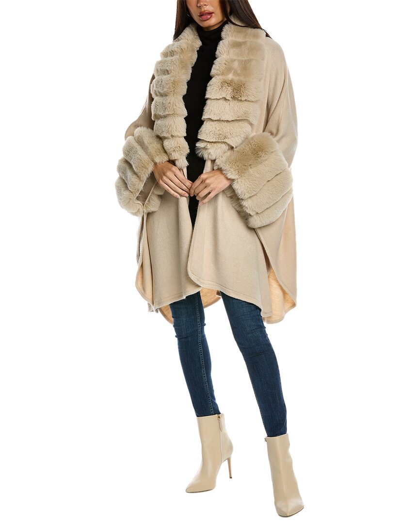 Surell Accessories Knit Ruana In White