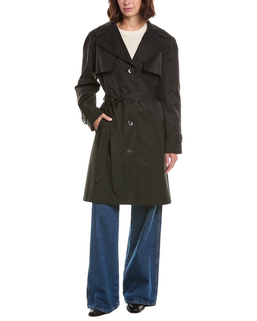 Via Spiga Belted Single-breasted Trench Coat In 4aa-black