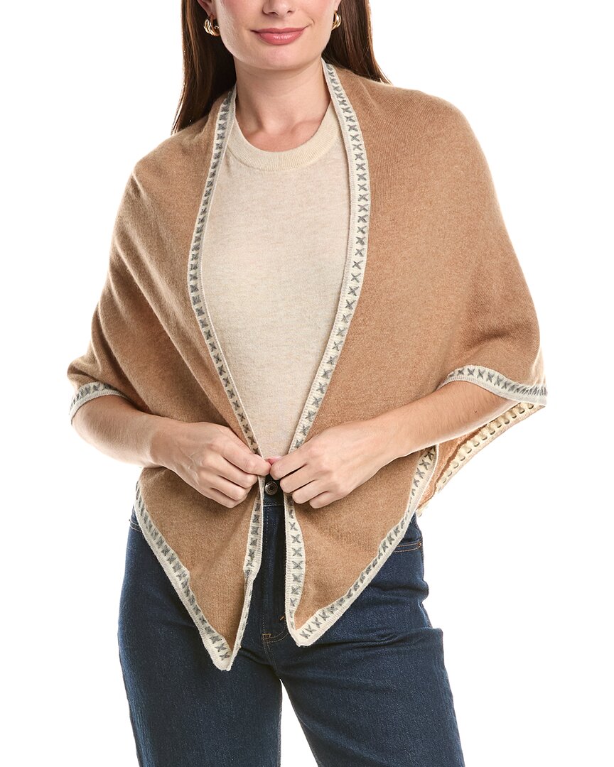 Forte Triangle 100% Cashmere Scarf Wrap In Beige