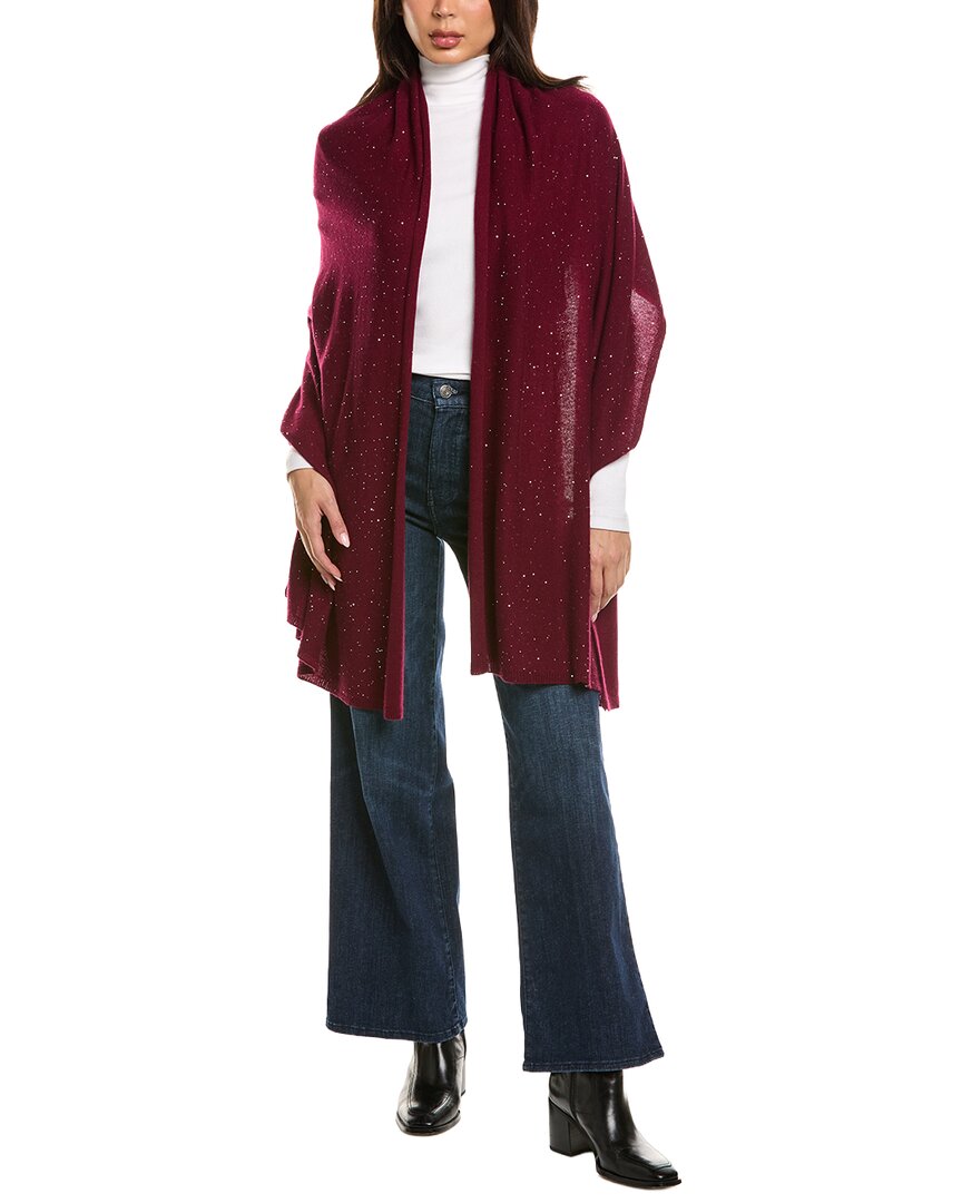 Sofia Cashmere Sofiacashmere Lightweight Sequin Wool & Cashmere-blend Wrap In Red