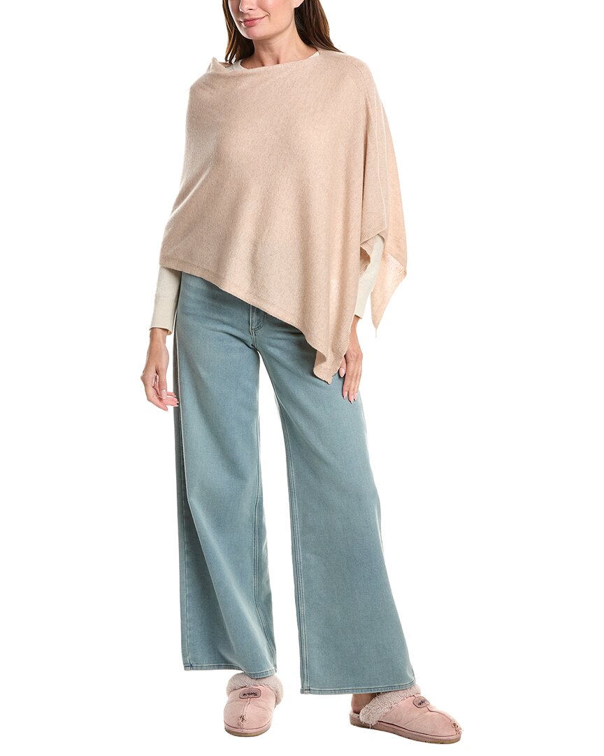 Sofia Cashmere Sofiacashmere Jersey Solid Wool & Cashmere-blend Poncho In Brown