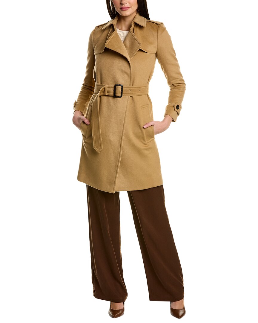 Shop Burberry Wool & Cashmere-blend Trench Coat In Brown