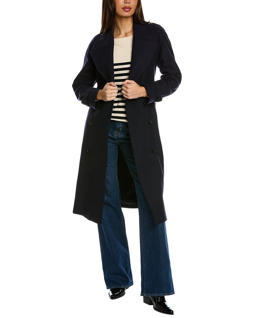 Burberry navy hot sale wool coat