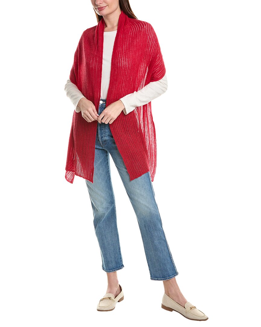 Portolano Lightweight Wrap In All Over Openwork St In Red