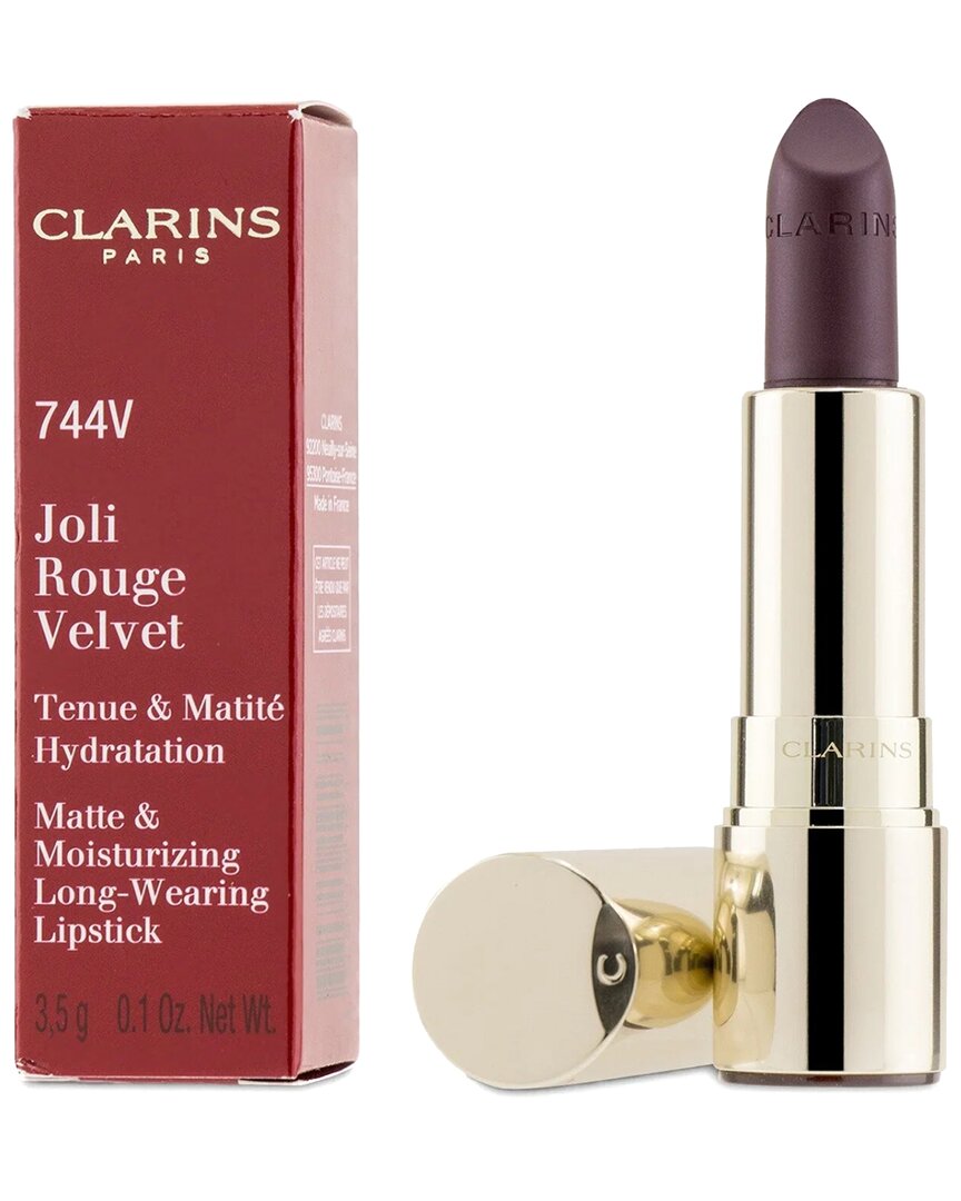 Shop Clarins Women's 0.1oz 744 Plum Joli Rouge Moisturizing Long Wearing Lipstick