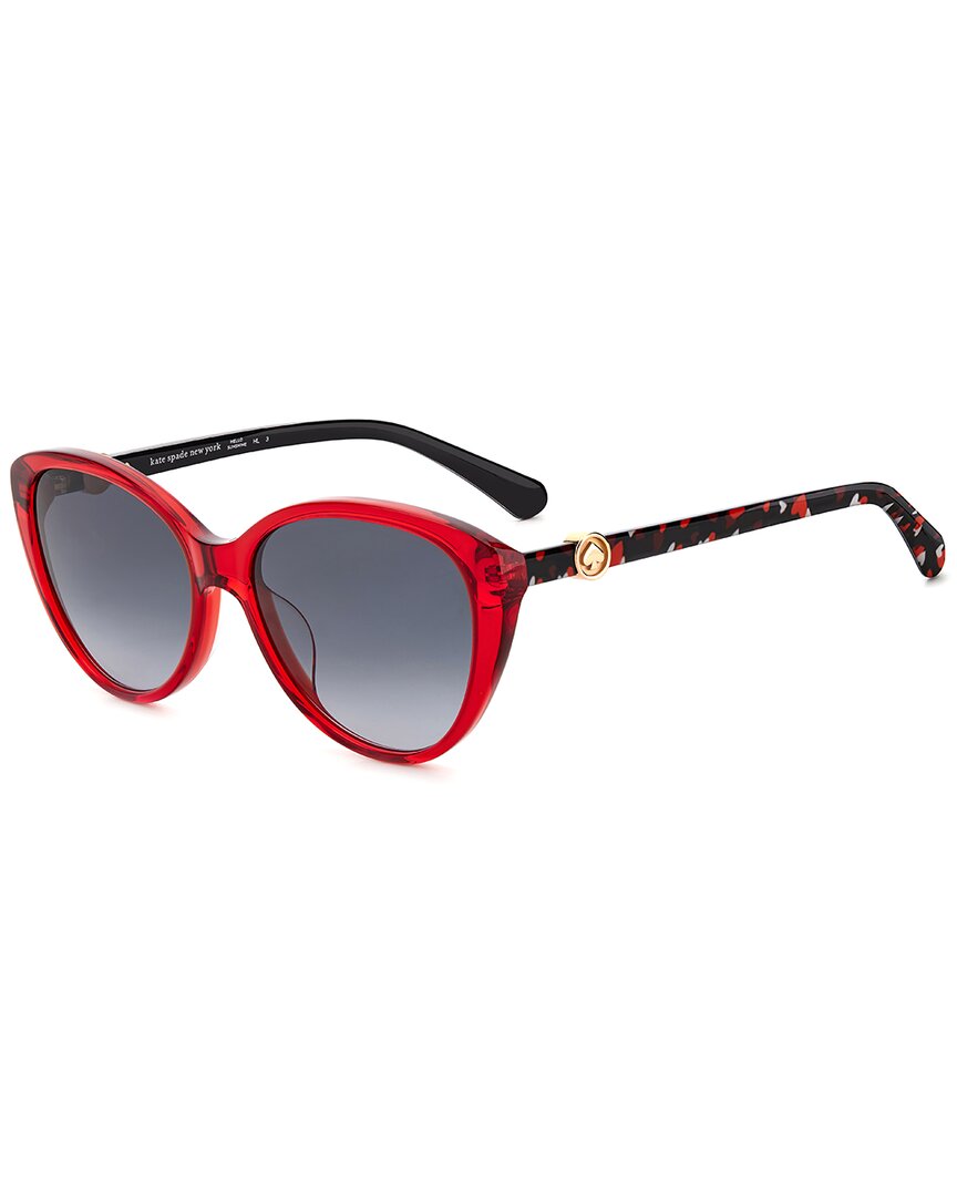 Kate Spade New York Visalia 55mm Gradient Cat Eye Sunglasses In Red/grey Shaded