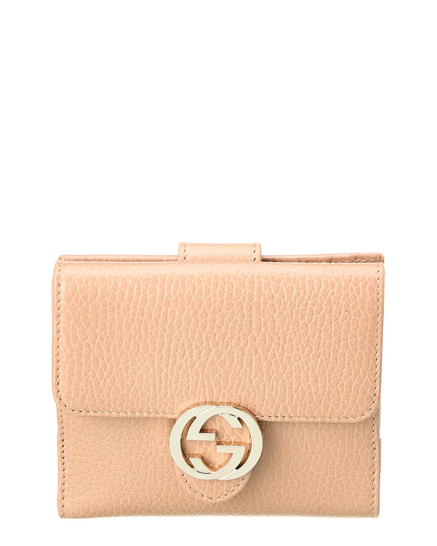 Gucci Gg Leather Coin Purse In Brown