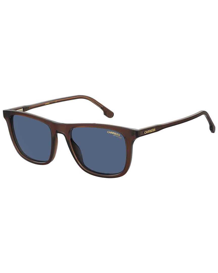 Carrera Blue Rectangular Men's Sunglasses Ca261s 009q 53/18 In Brown
