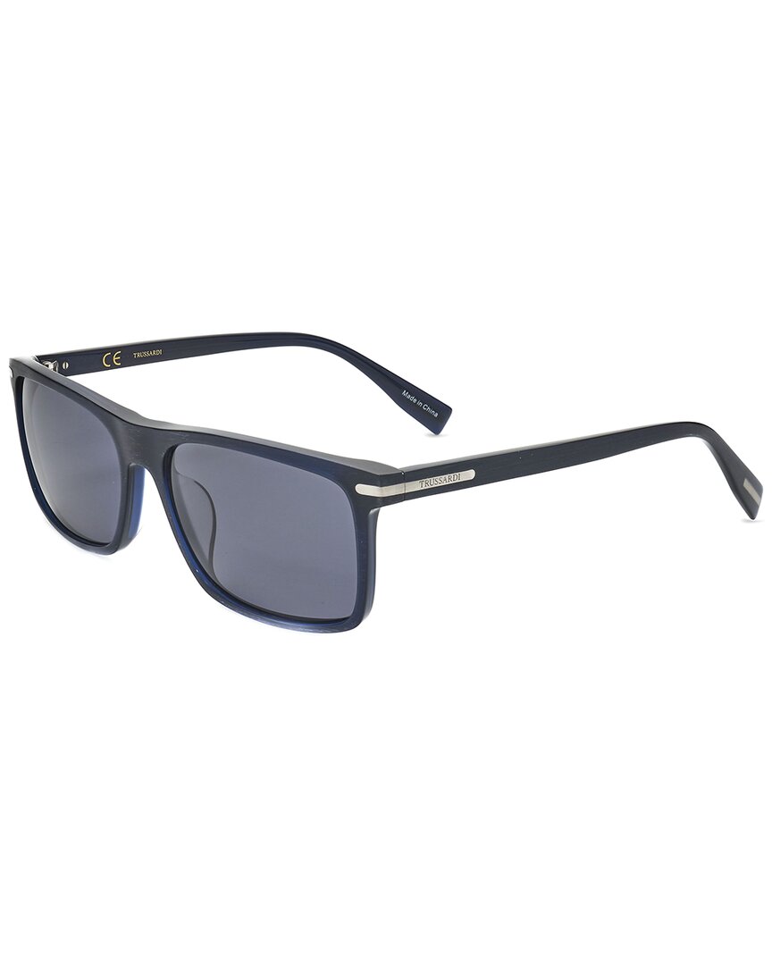 Trussardi Men's Str333f 0955 51mm Sunglasses In Blue