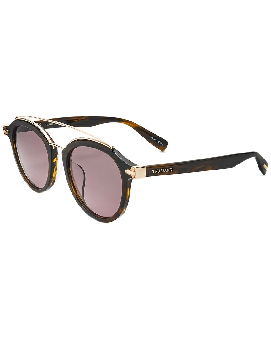 Trussardi Unisex Str339f 0c00 52mm Sunglasses In Brown