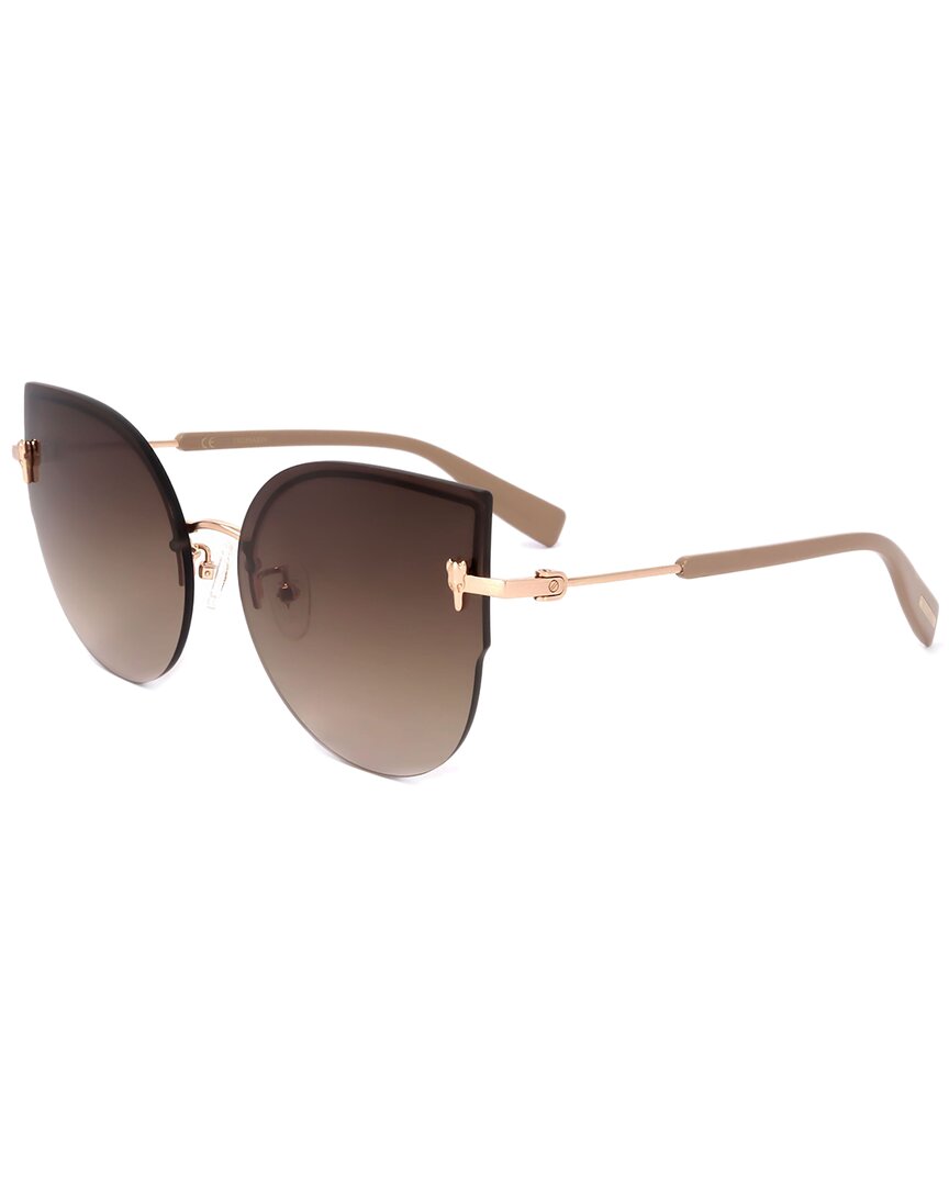 Trussardi Women's Str397f 08ft 60mm Sunglasses In Gold