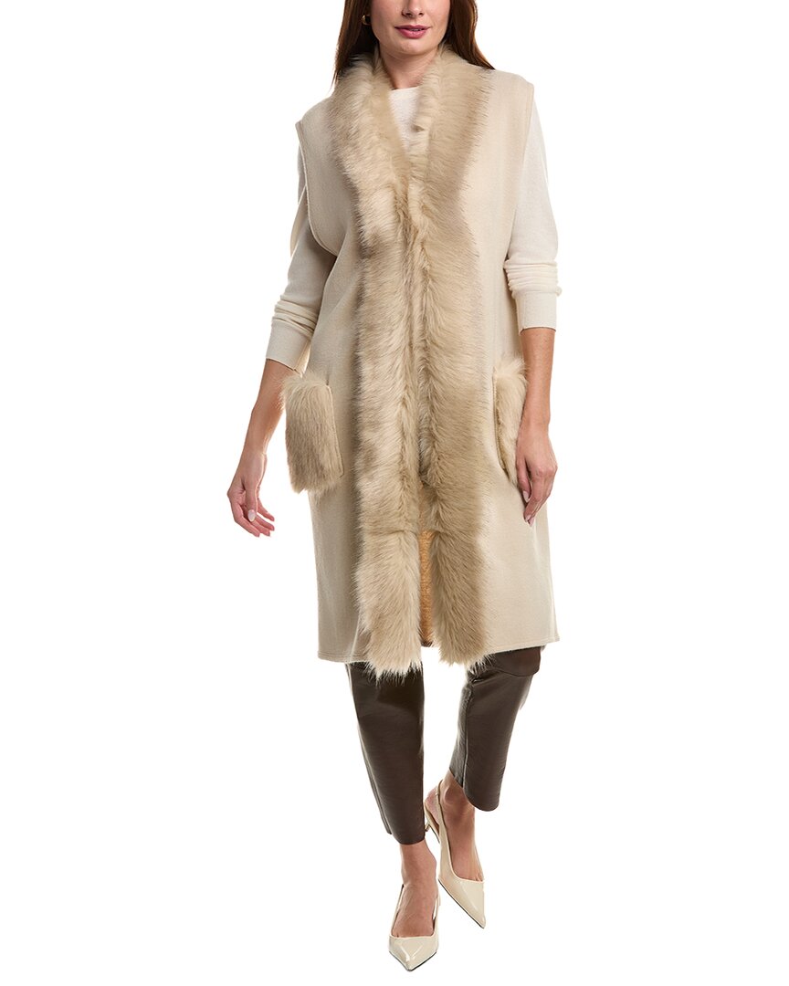 Surell Accessories Knit Vest In White