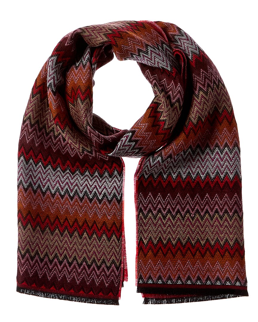 Missoni Wool-blend Scarf In Red