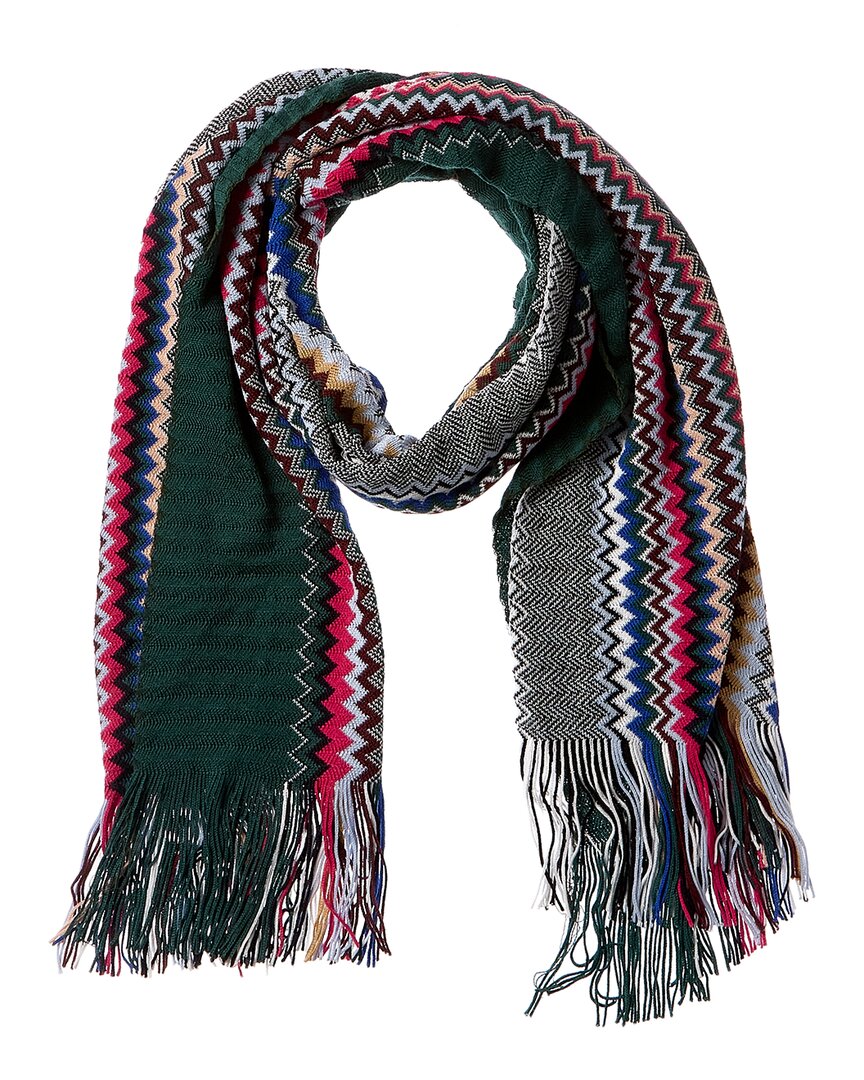 Missoni Wool-blend Scarf In Green