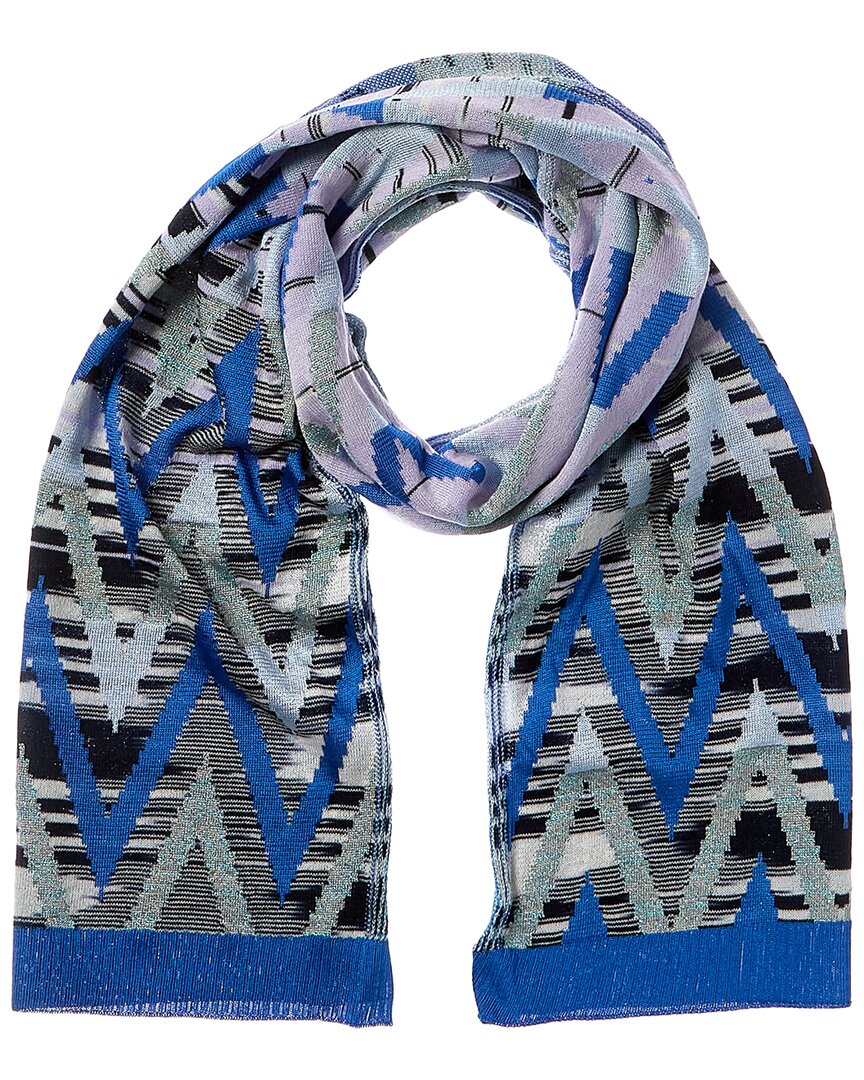 Missoni Wool-blend Scarf In Blue