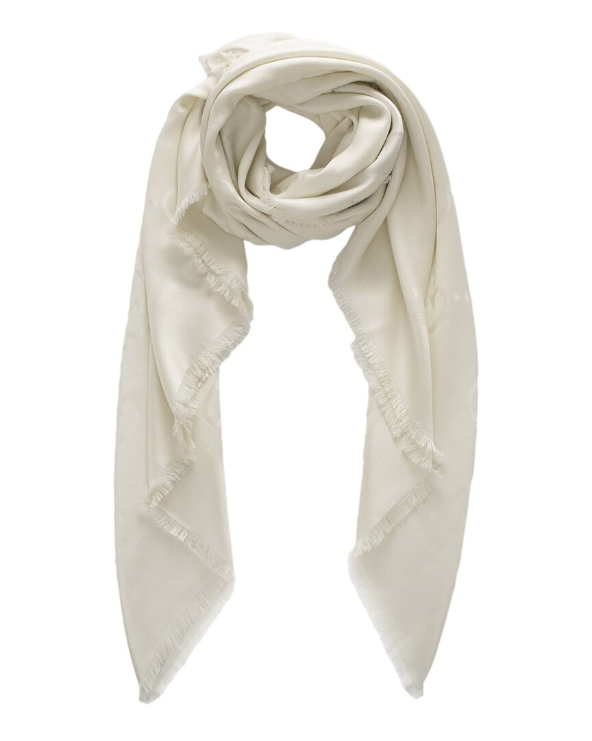 Gucci Silk & Wool-blend Scarf In White