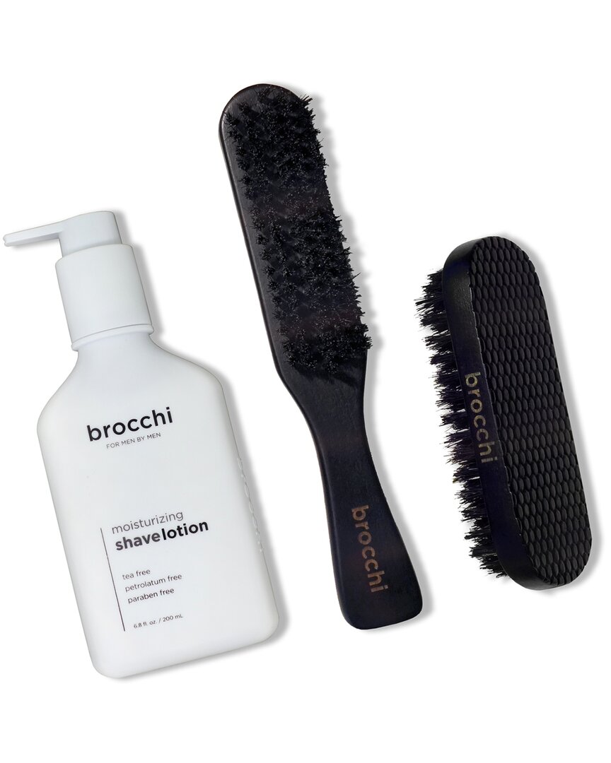 Sebastian Brocchi Brocchi 2 Boar Bristle Brush Set & Moisturizing Shave Lotion Bundle