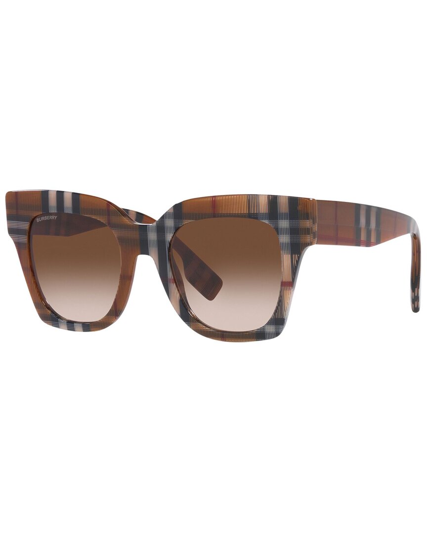 Burberry Kitty Be4364 396713 Butterfly Sunglasses In Brown