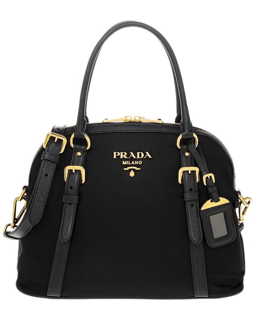 Prada Tessuto Nylon and Saffiano Leather Black Satchel 1BB013: Buy