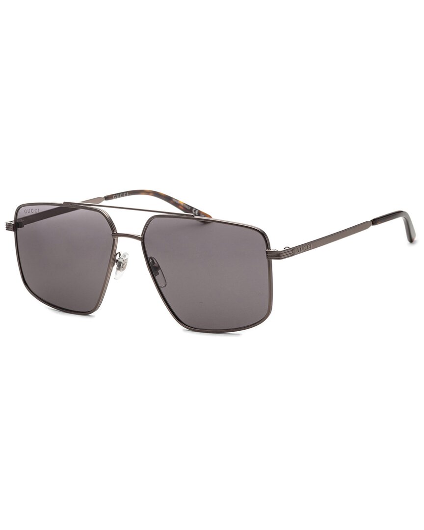 Gucci Men's  Logo 60mm Aviator Sunglasses In Grey