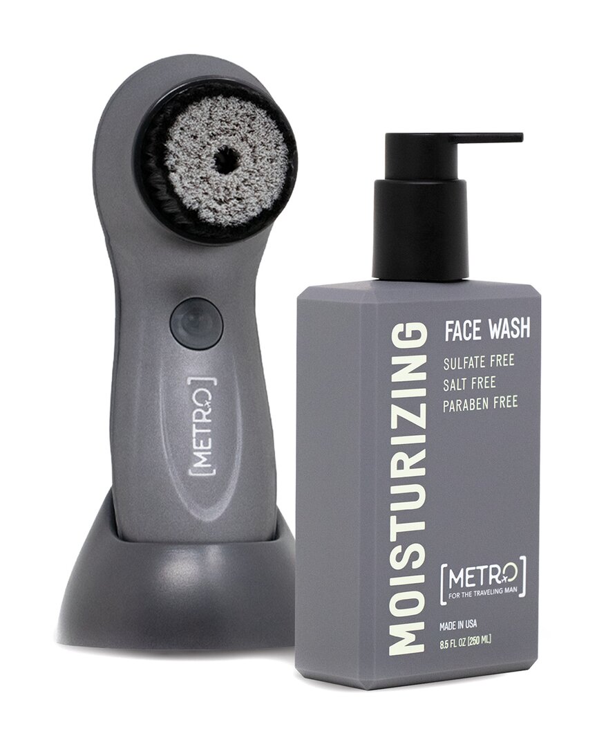 Metro Man Perfect Face Set - Moisturizing Face Wash 250ml & Usb Facial Brush