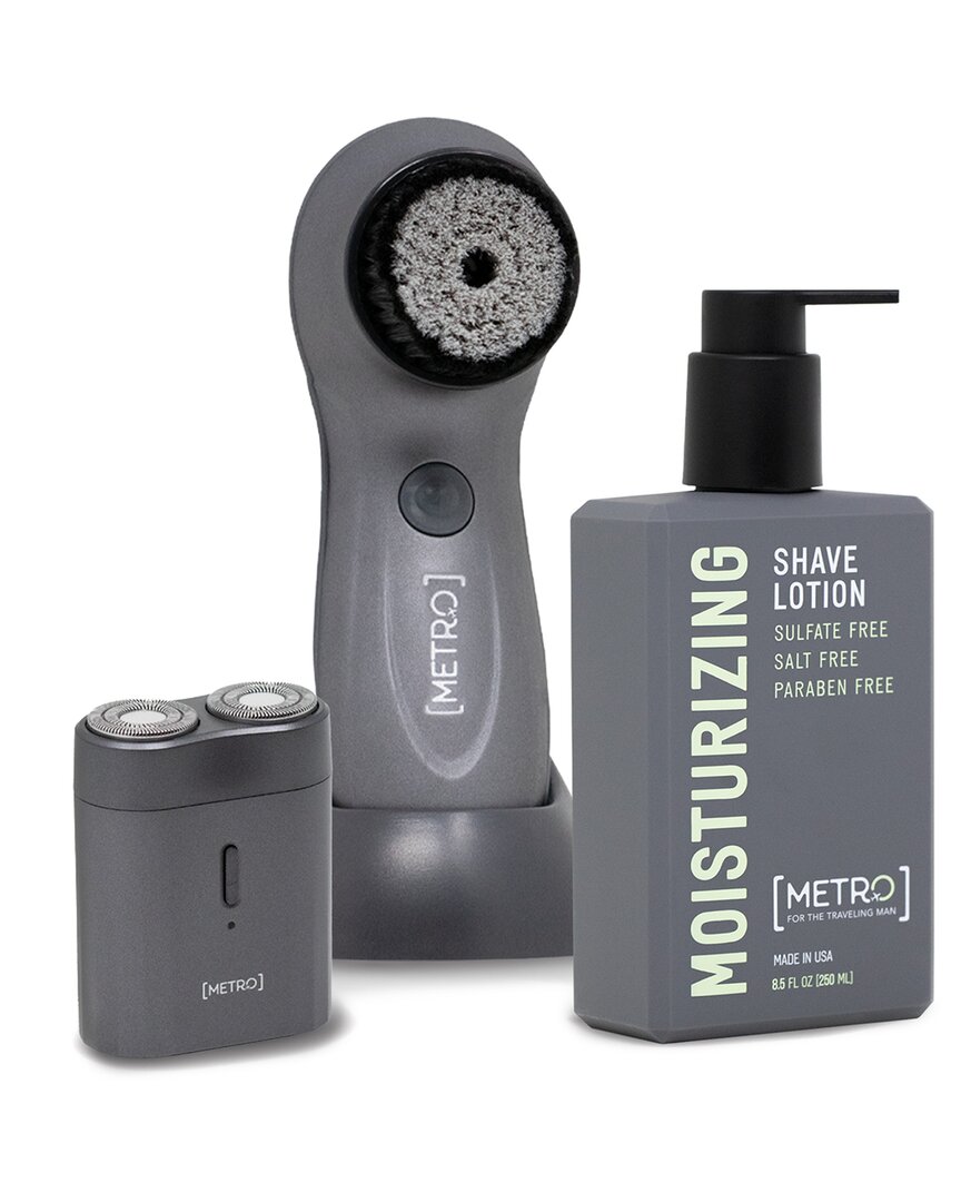 Metro Man Perfect Shave Travel Set 250ml Moisturizing Shave Lotion & Waterproof Electric Usb Shaver