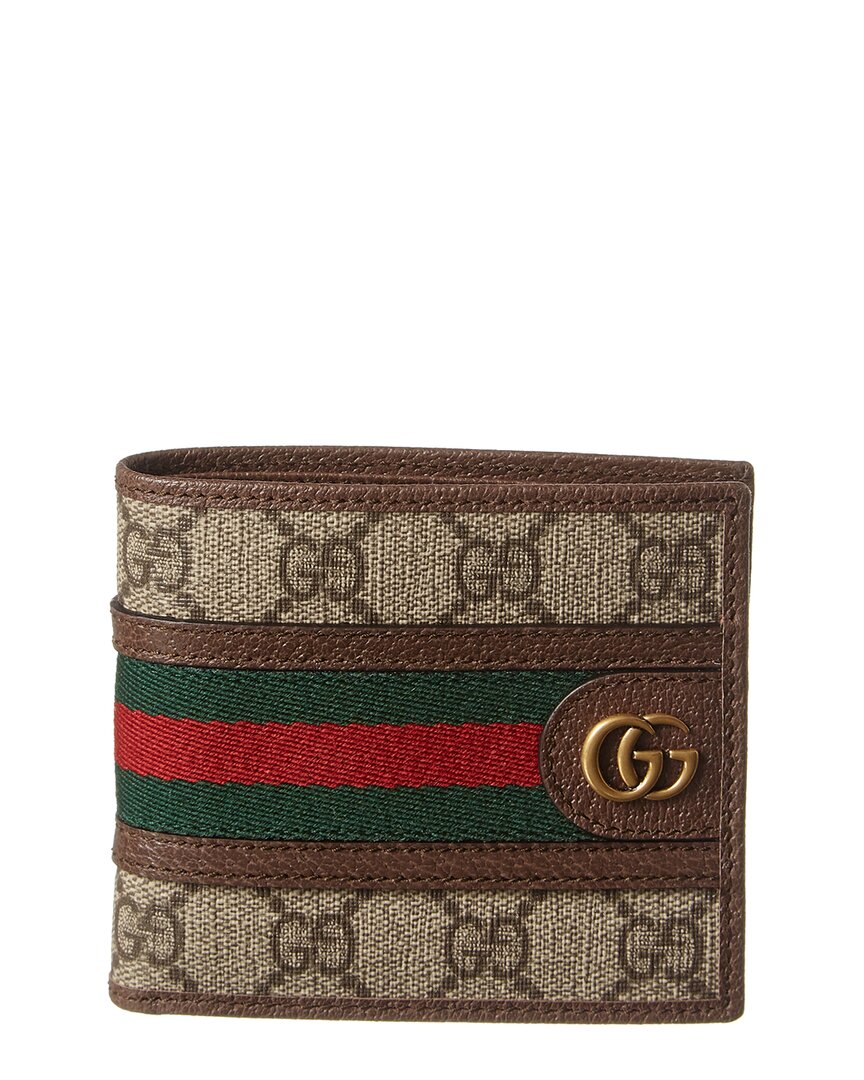 Gucci Ophidia Gg Bi-fold Wallet In Brown
