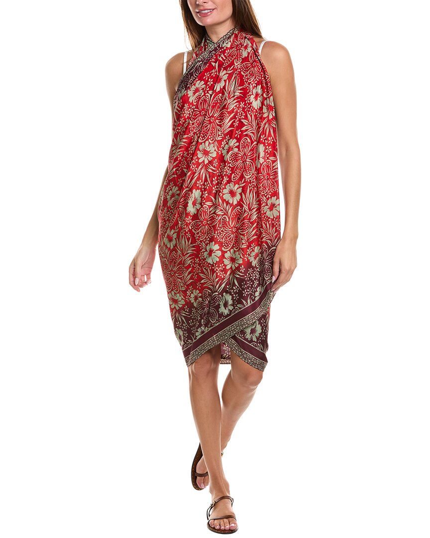 La Fiorentina Silk-blend Pareo In Red