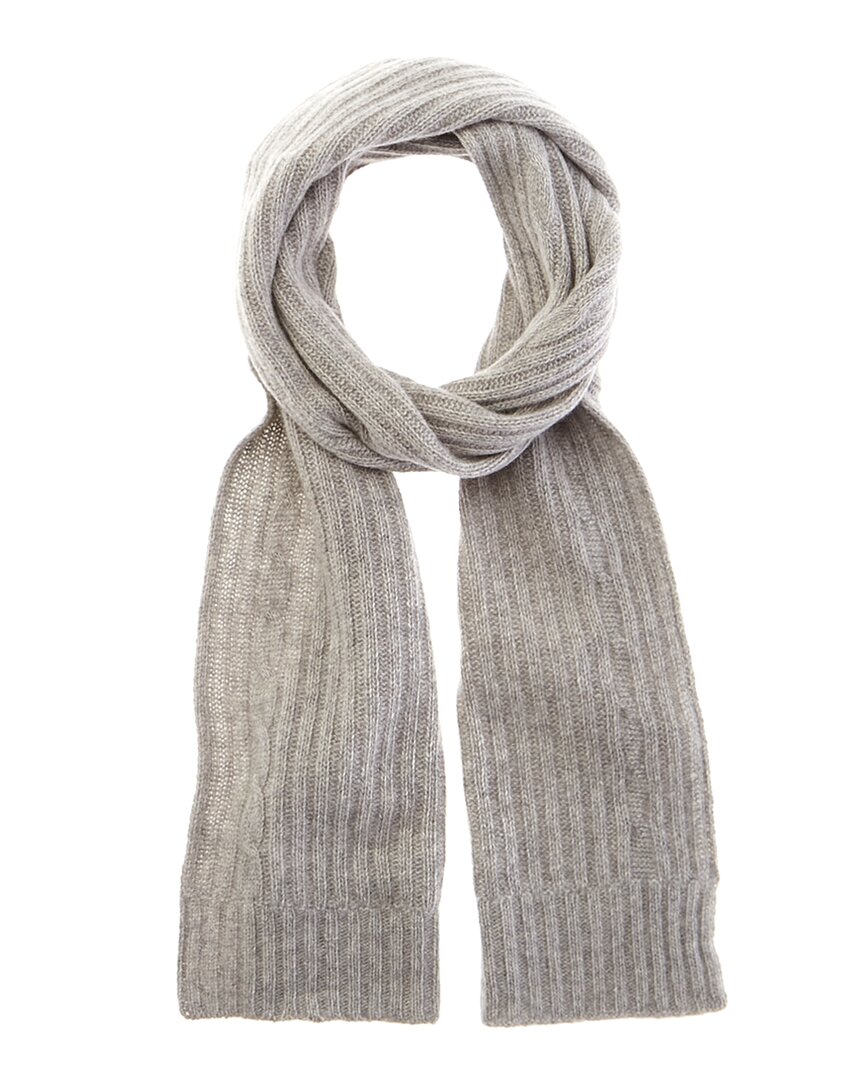 Portolano Cable Cashmere Scarf In Grey