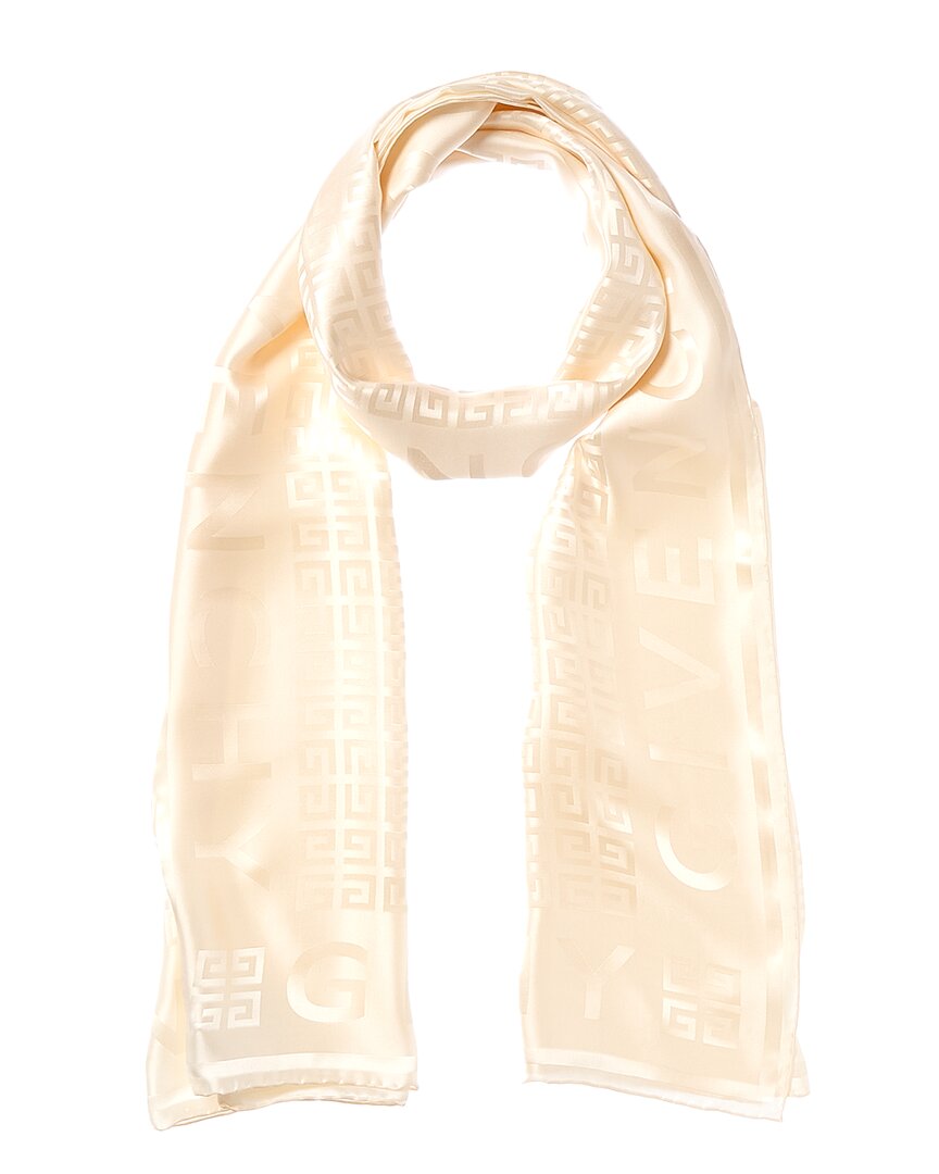 Givenchy 4g Monogram Silk Scarf In Neutral