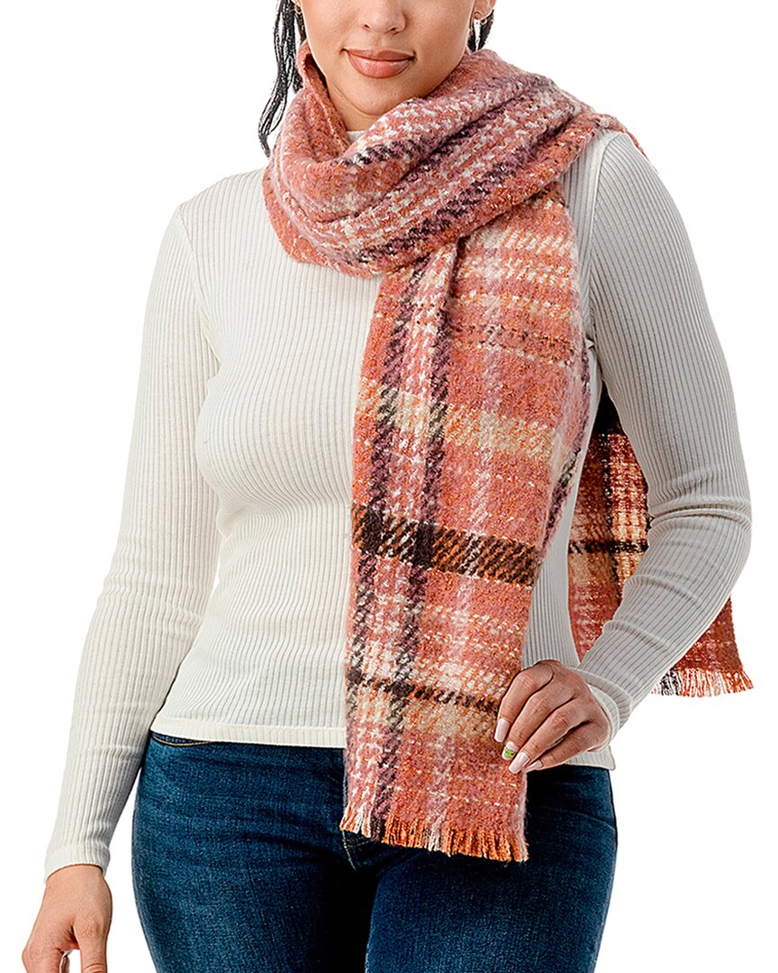 Marcus Adler Women's Ultra Cozy Fringed Plaid Scarf In Pink