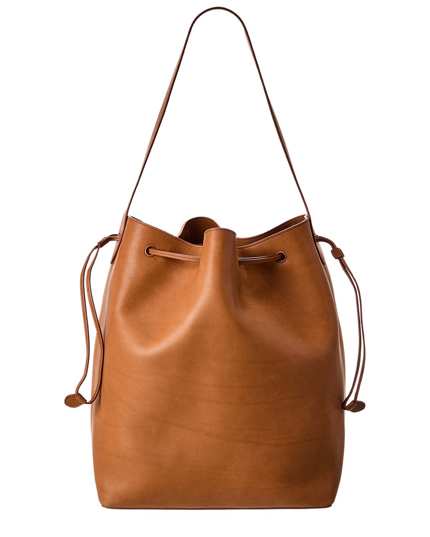 Shop The Row Belvedere Leather Bucket Bag In Brown