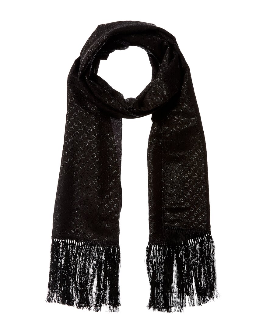 Givenchy Logo Evening Wool Scarf In Black