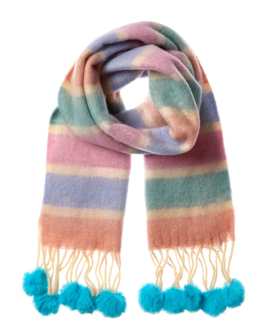 Женский шарф в полоску La Fiorentina синего цвета 5590₽