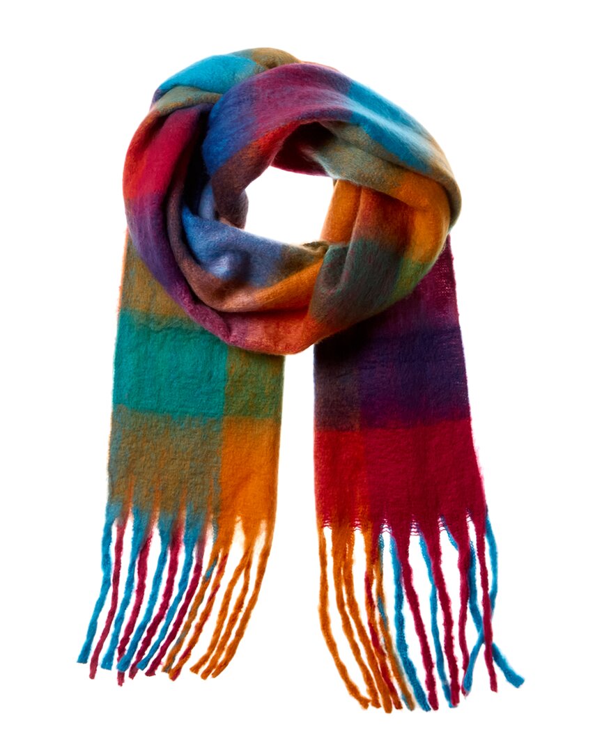 Shop La Fiorentina Plush Scarf In Blue