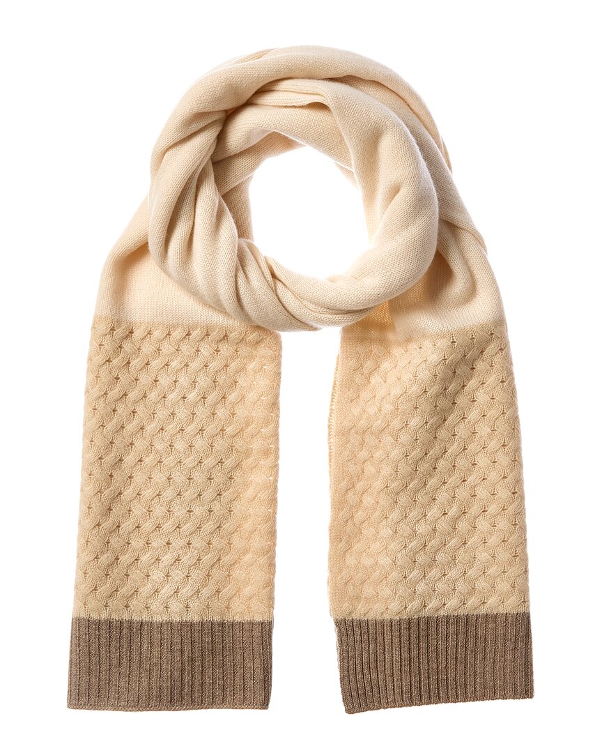 La Fiorentina Colorblocked Cashmere & Wool-blend Scarf In White