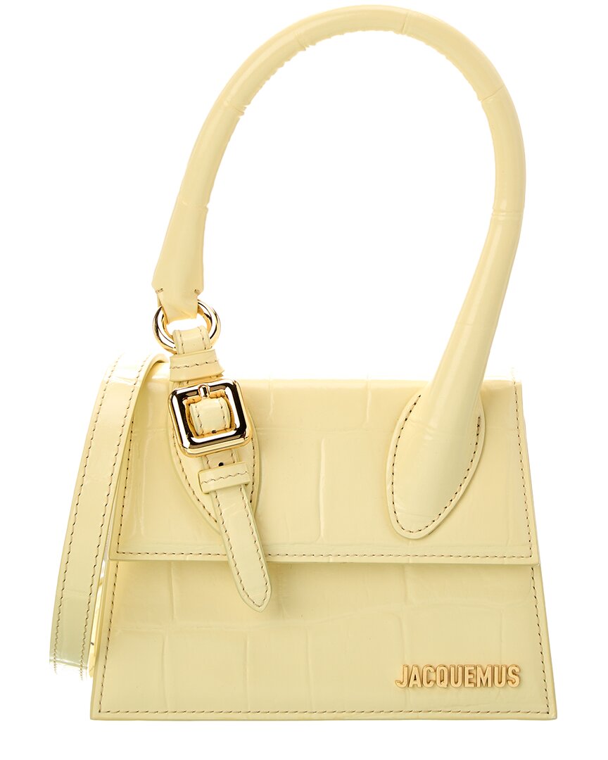 JACQUEMUS JACQUEMUS LE CHIQUITO MOYEN BOUCLE CROC-EMBOSSED LEATHER SHOULDER BAG