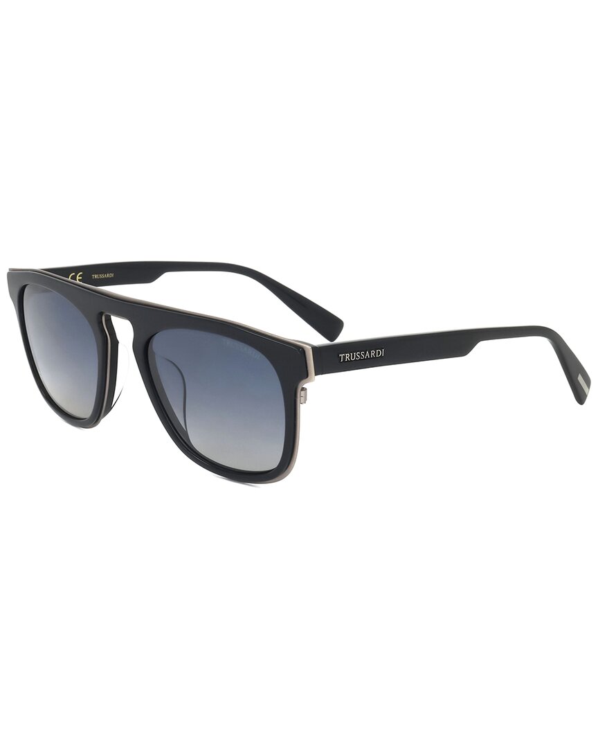 Trussardi Men's Str406f 700p 53mm Sunglasses In Black