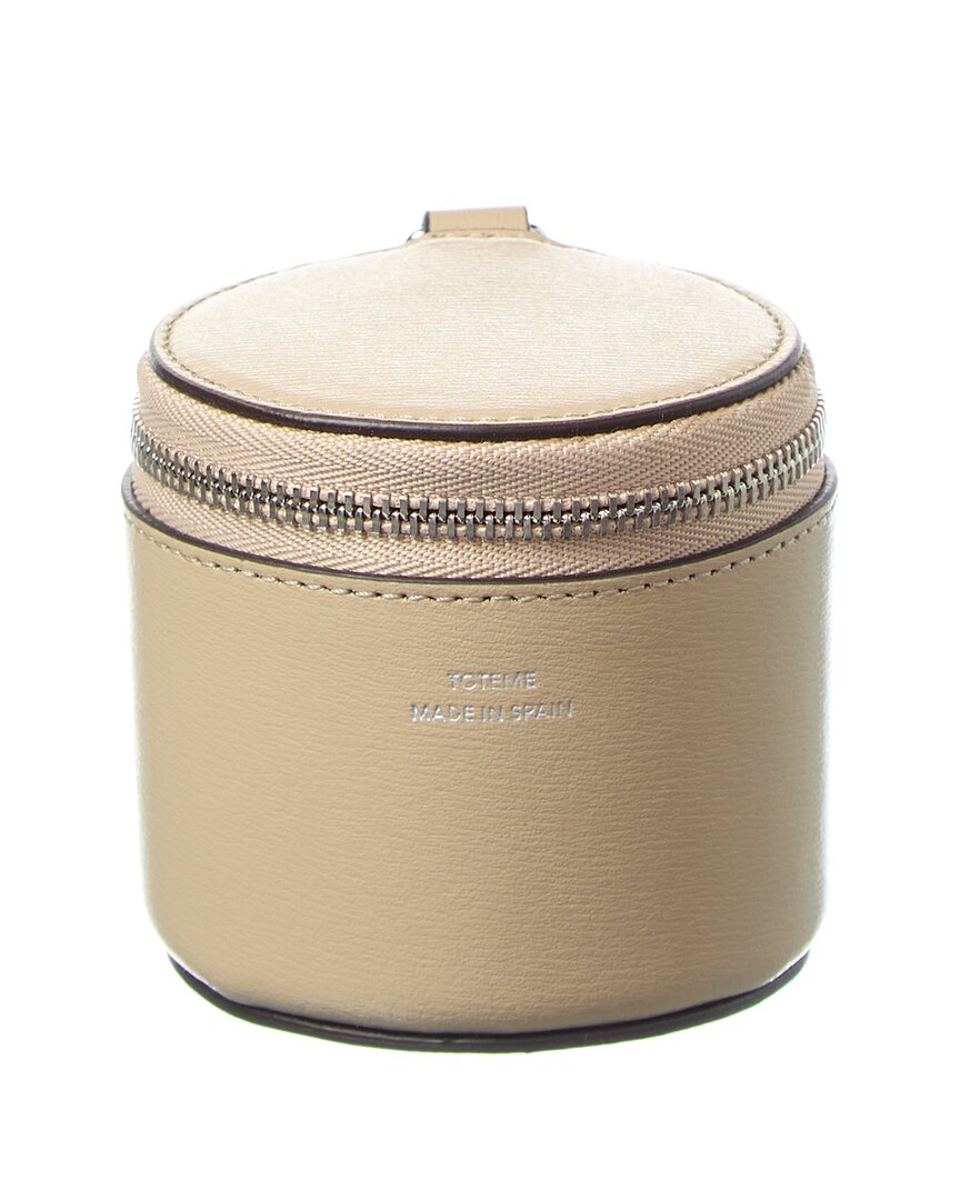 Totême Toteme Leather Cosmetic Case In Sand
