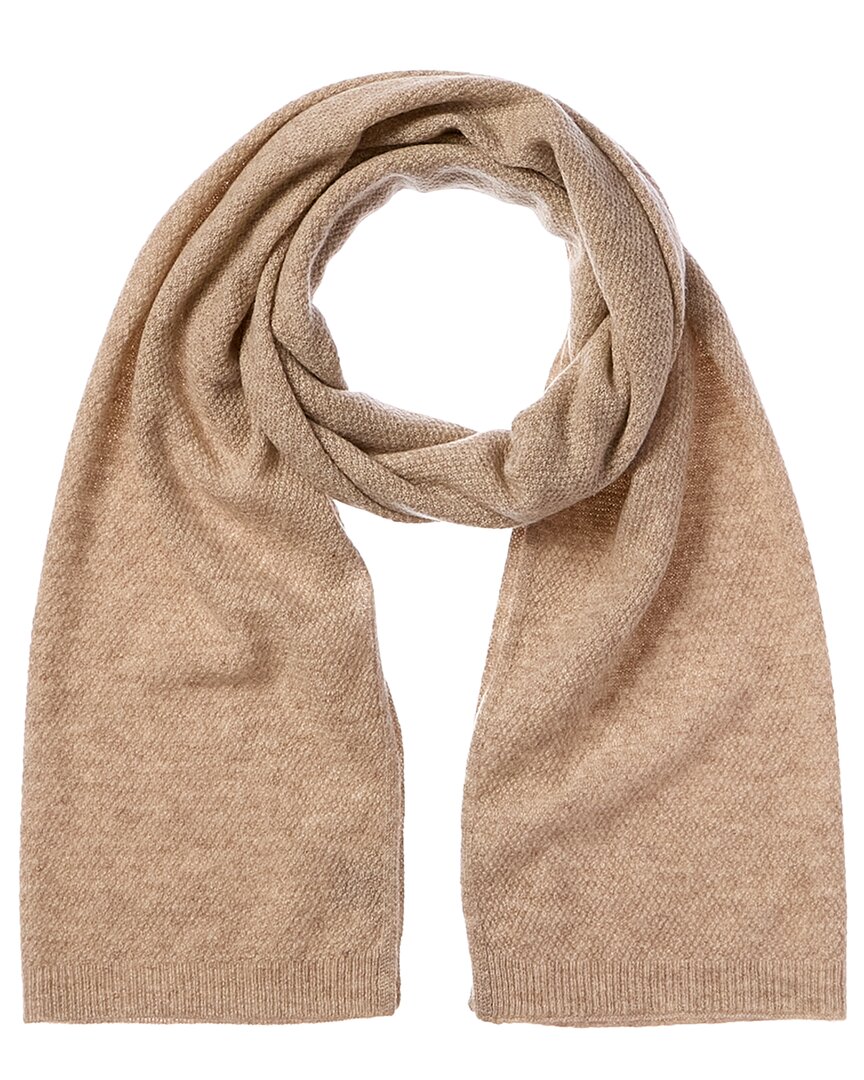 Phenix Lightweight Moss Stitch Cashmere Scarf In Brown