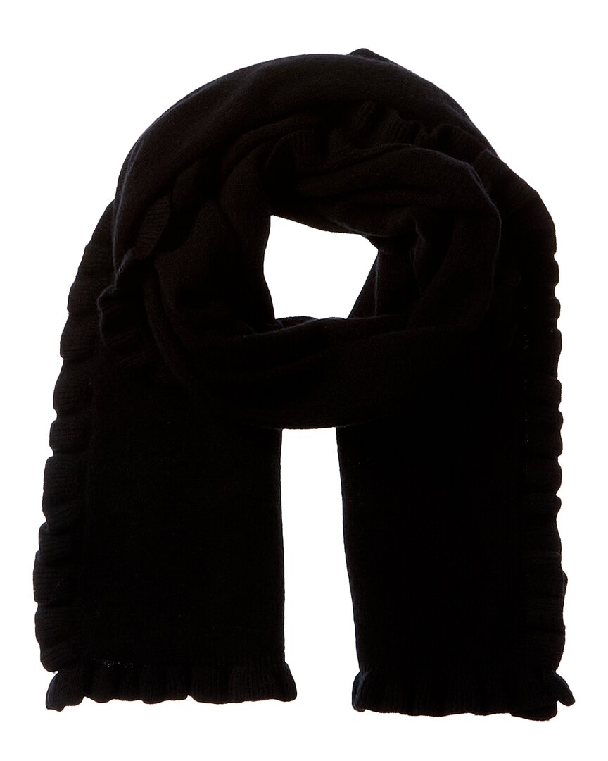 Phenix Ruffles Jersey Cashmere Scarf In Black